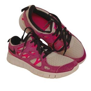 Nike Free Run 2 Girls Pink/Gray Sneakers - Size 6.5 Youth